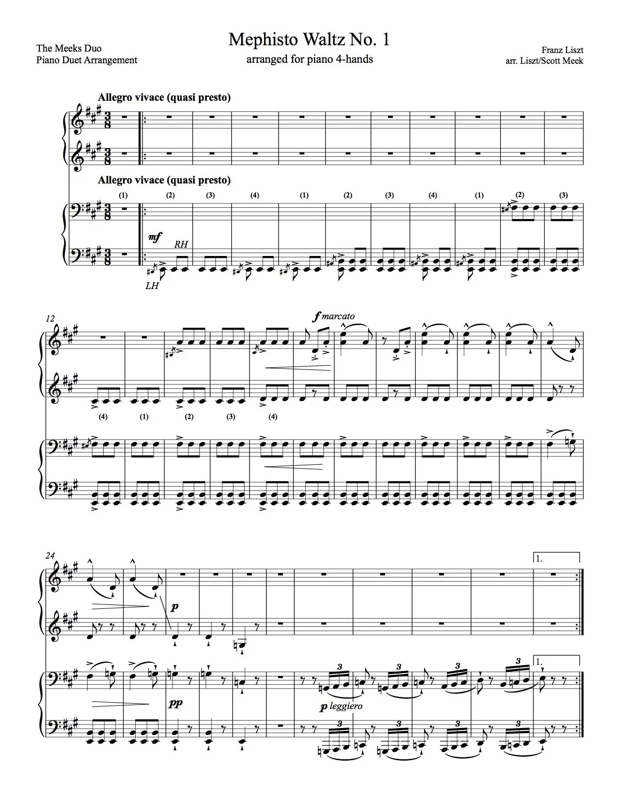 Liszt Mephisto Waltz no. 1 (Piano duet) — The Meeks Duo